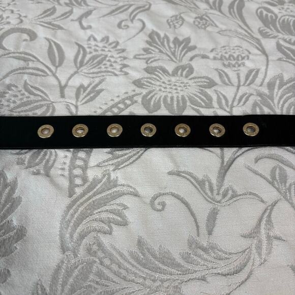 JUICY COUTURE Faux LE Belt Blk Sz M Retro Y2K Dark Fairy Core Witchy Biker Edgy - Picture 3 of 5